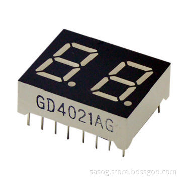 0.4-inch Dual-digit LED Display, Yellow Green Color, 570nm, Common Cathode